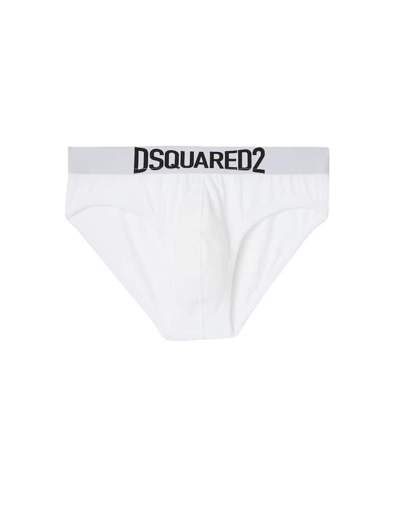 rinascente Dsquared2 Slip con logo round up - bianco