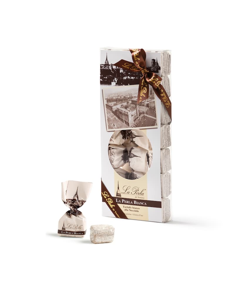 La Perla Di Torino La Perla Bianca. Tartufo di cioccolato bianco con Nocciole - immagine 1 La Perla Di Torino La Perla Bianca. Tartufo di cioccolato bianco con Nocciole - immagine 1