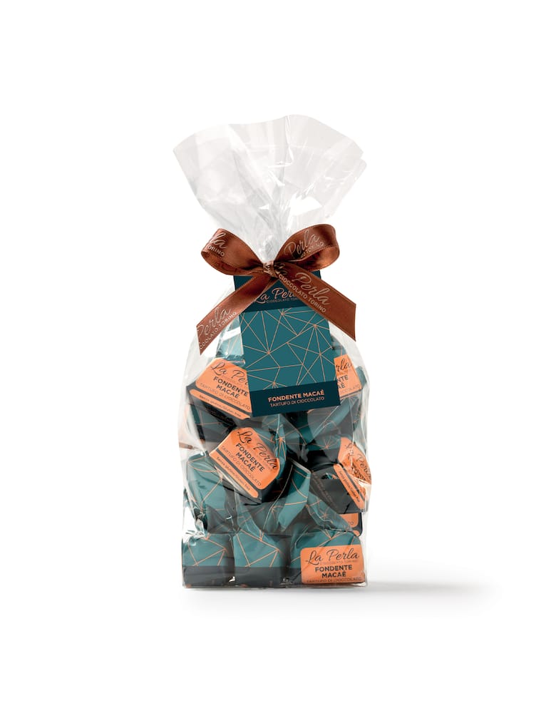 La Perla Di Torino Macaé. Tartufo di cioccolato fondente con nocciole Piemonte - immagine 1 La Perla Di Torino Macaé. Tartufo di cioccolato fondente con nocciole Piemonte - immagine 1