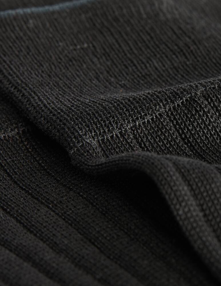 rinascente Sorley Rib knee high socks - Filo Scozia cotton - grey