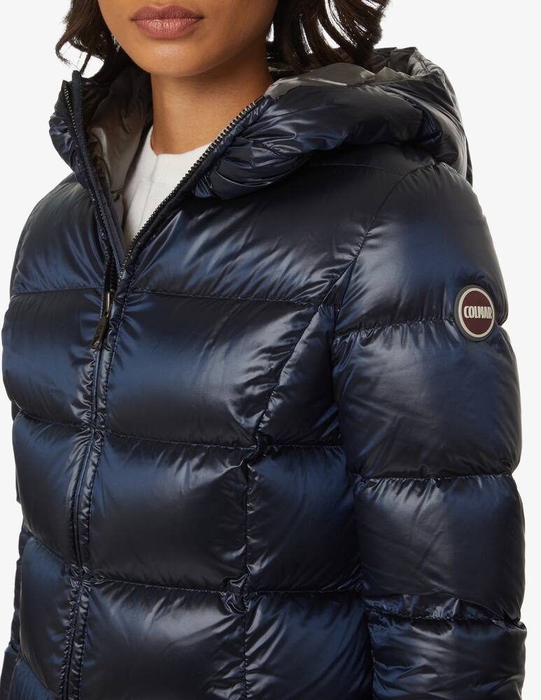 rinascente Colmar Long down jacket with hood - Blue
