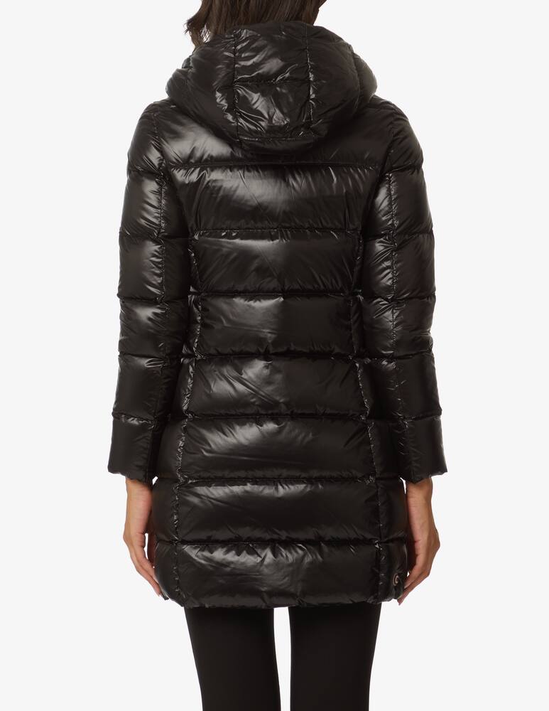 rinascente Colmar Long down jacket with hood - Black