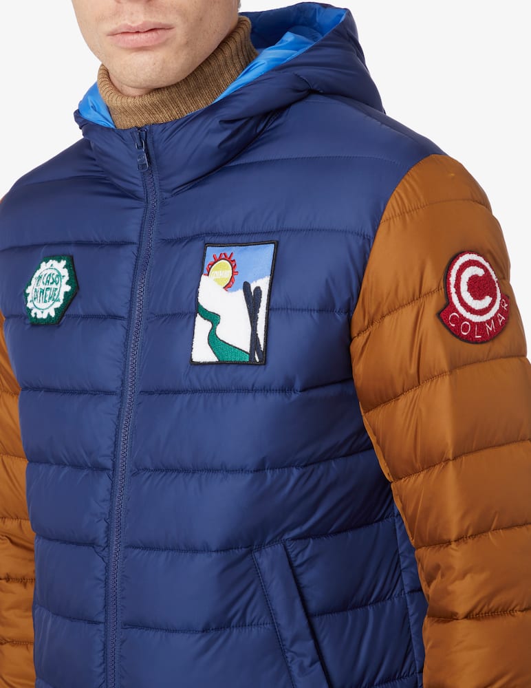 rinascente Colmar Multi patch varsity hooded jacket - Blue