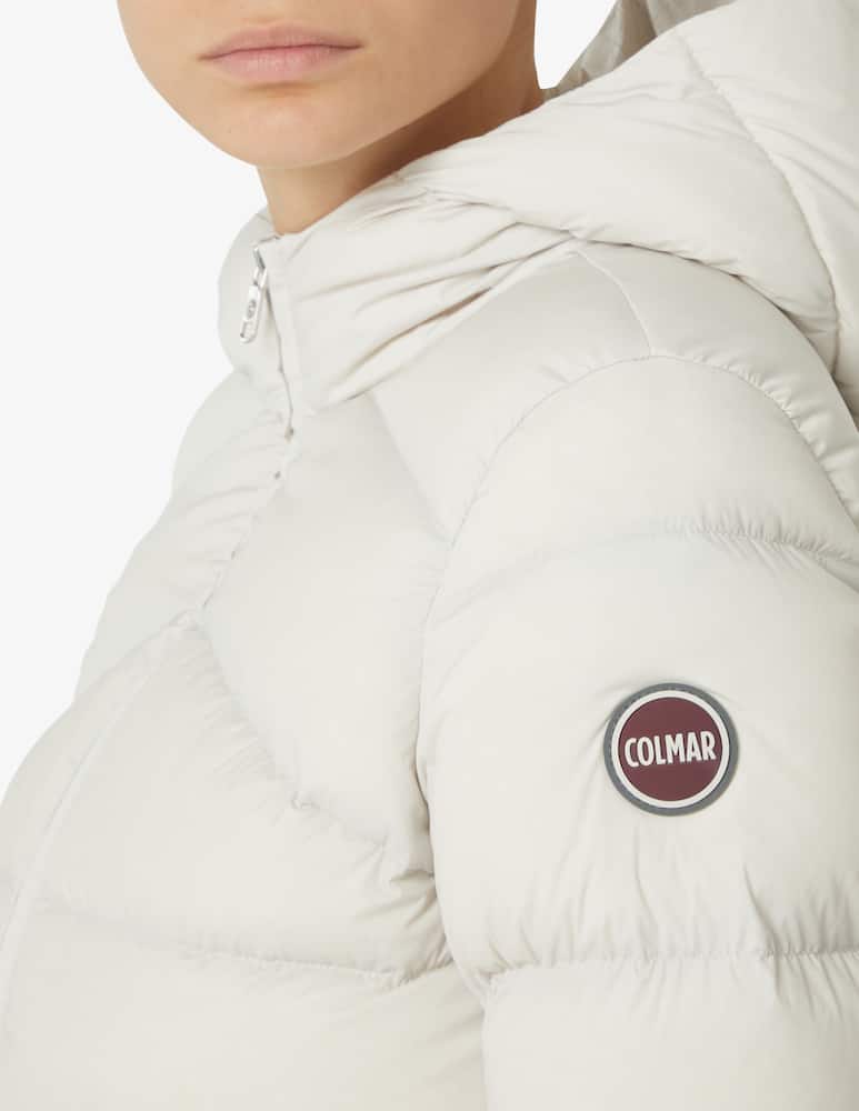 rinascente Colmar Giacca piumino corta stretchcon cappuccio - Bianco