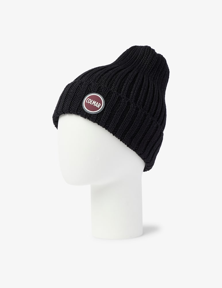 rinascente Colmar Cappello beanie a coste con logo - Nero