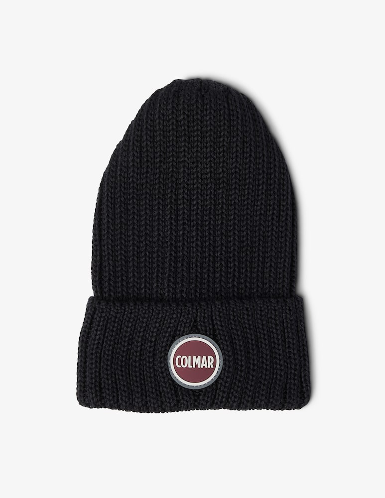 rinascente Colmar Cappello beanie a coste con logo - Nero