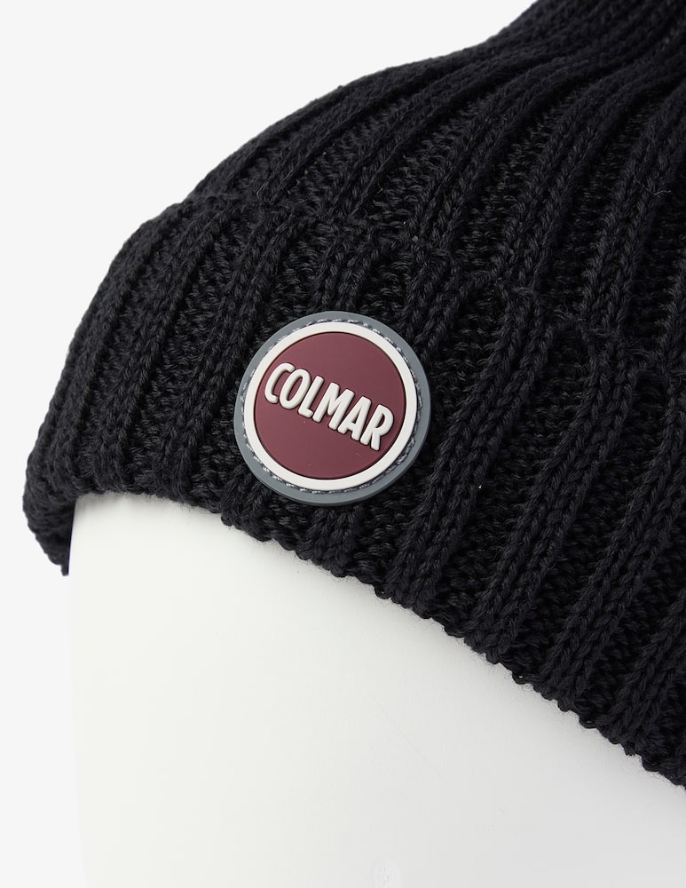 rinascente Colmar Cappello beanie a coste con logo - Nero
