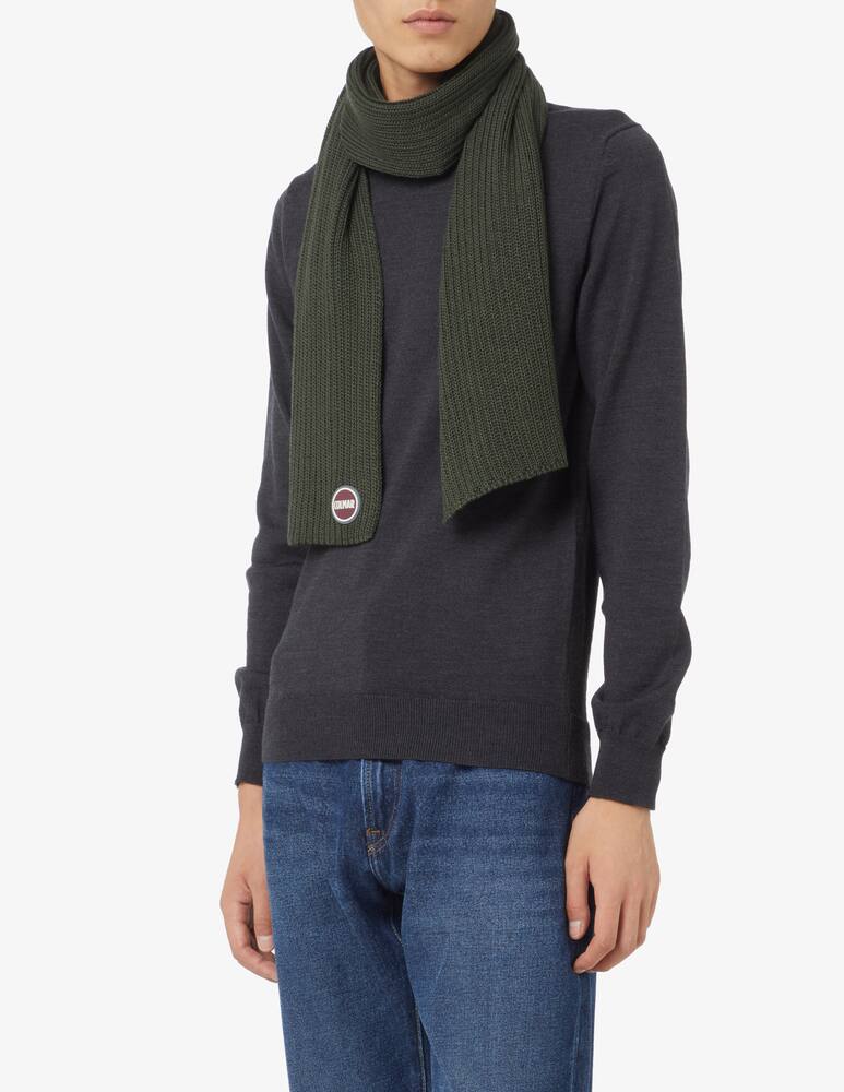 rinascente Colmar Ribbed logo scarf - Green