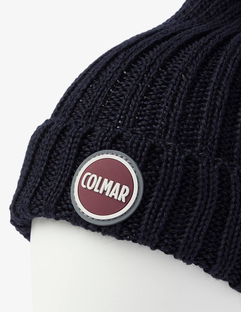 rinascente Colmar Cappello beanie a coste con logo - Nero