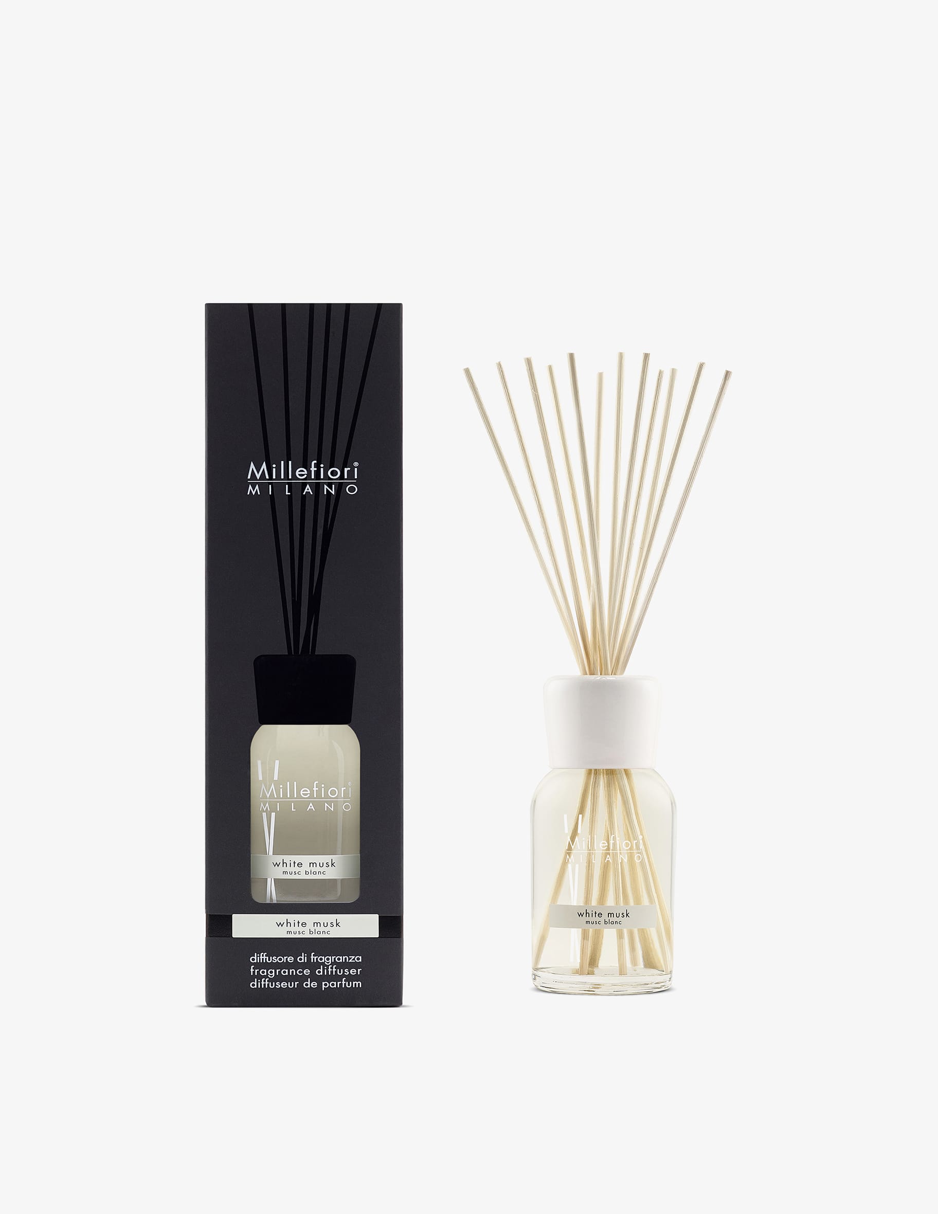 Ricarica Per Diffusore A Bastoncini Millefiori Milano - Vanilla &amp; Wood 250ml - Fragranza Naturale Per Ambienti