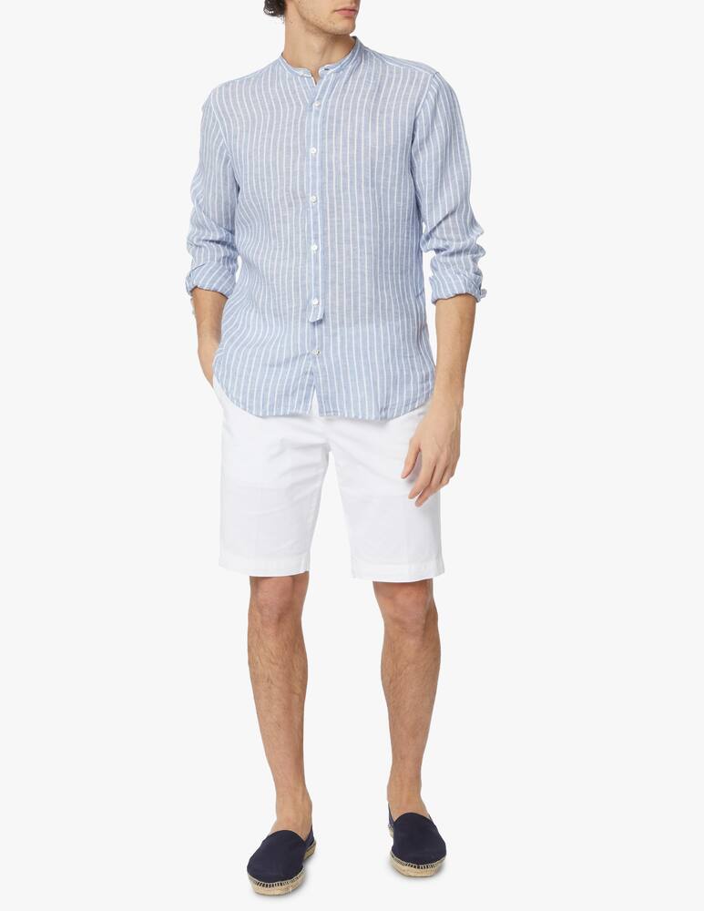 rinascente Tintoria Mattei Camicia manica lunga guru lino riga larga - multicolor