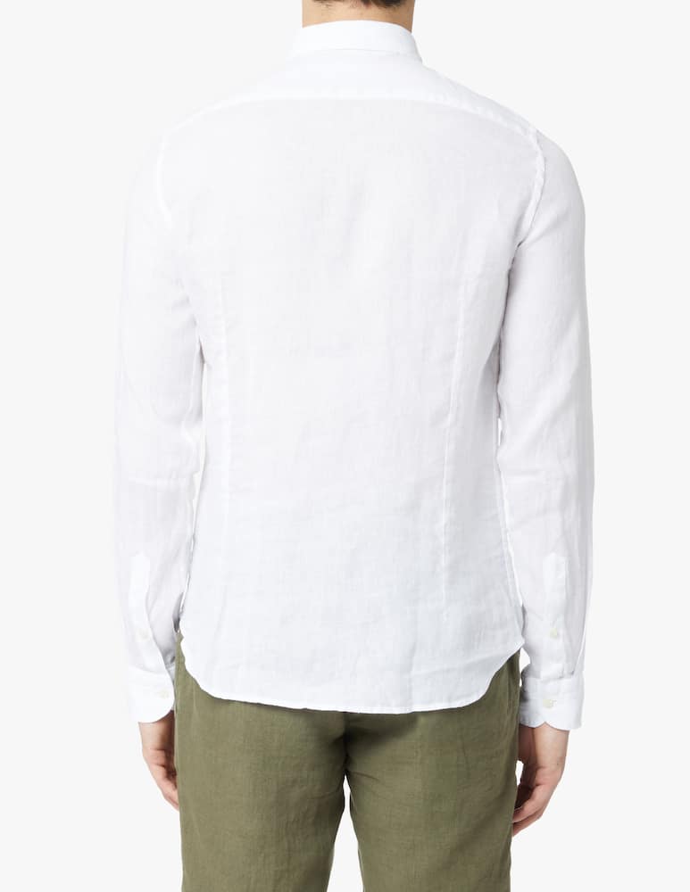 rinascente Tintoria Mattei Garment dyed slim linen shirt - white