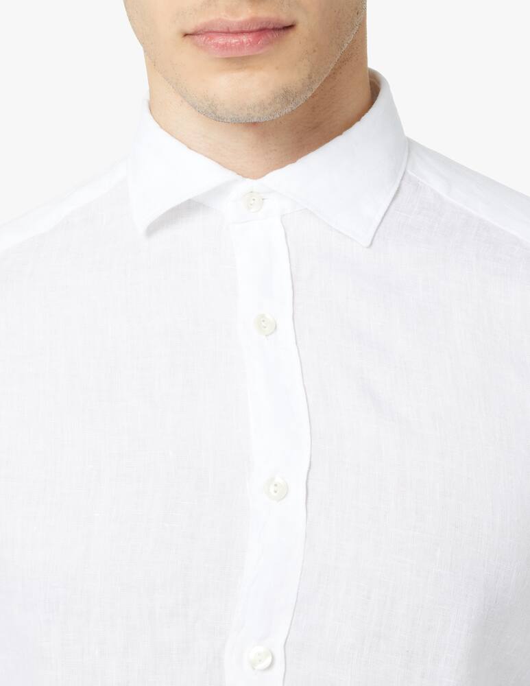 rinascente Tintoria Mattei Garment dyed slim linen shirt - white