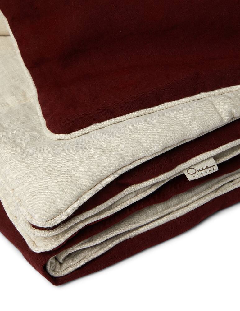 rinascente Once Milano Copriletto imbottito in lino con piping 140x220