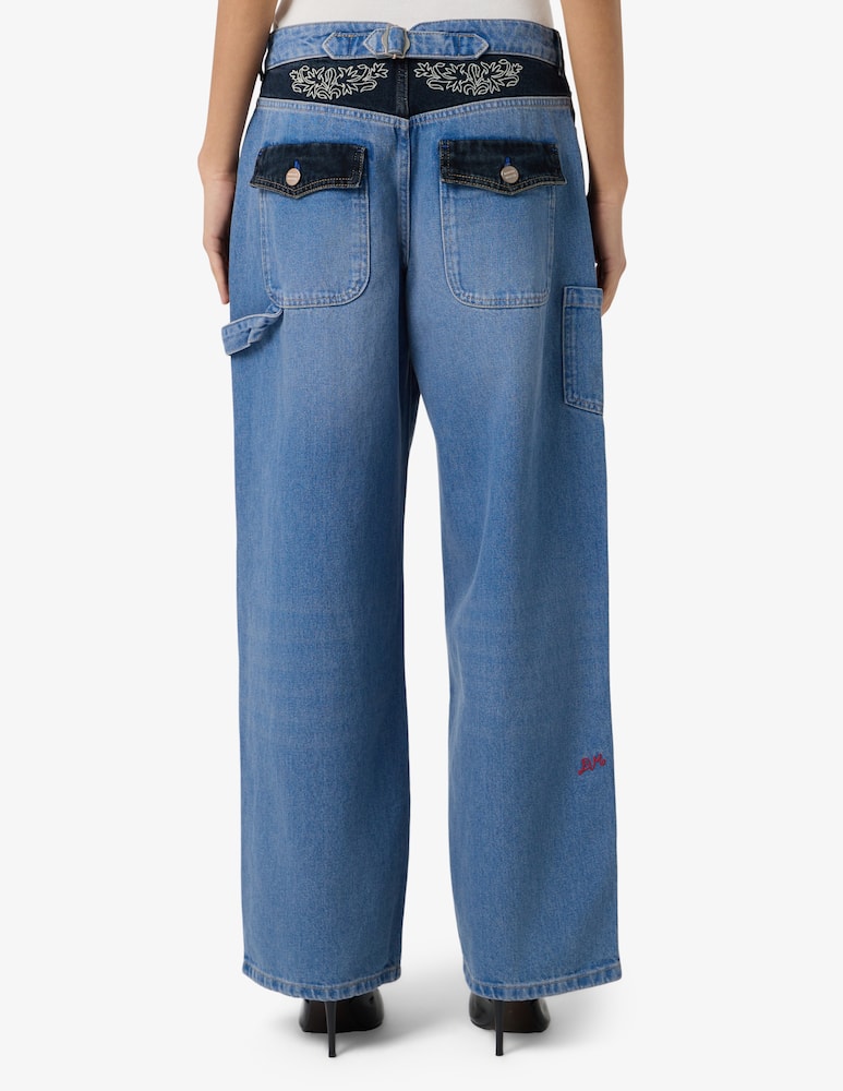 rinascente Damson Madder Drew wide leg jeans