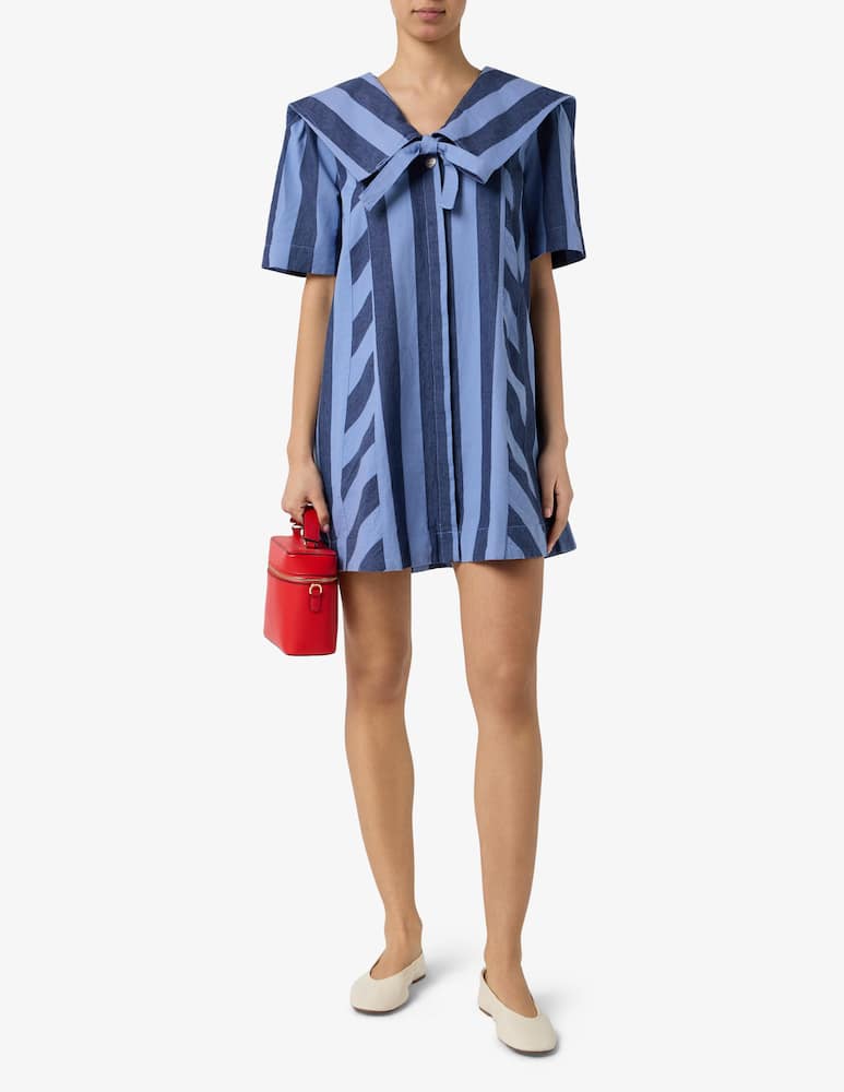 rinascente Damson Madder Goldie striped mini dress