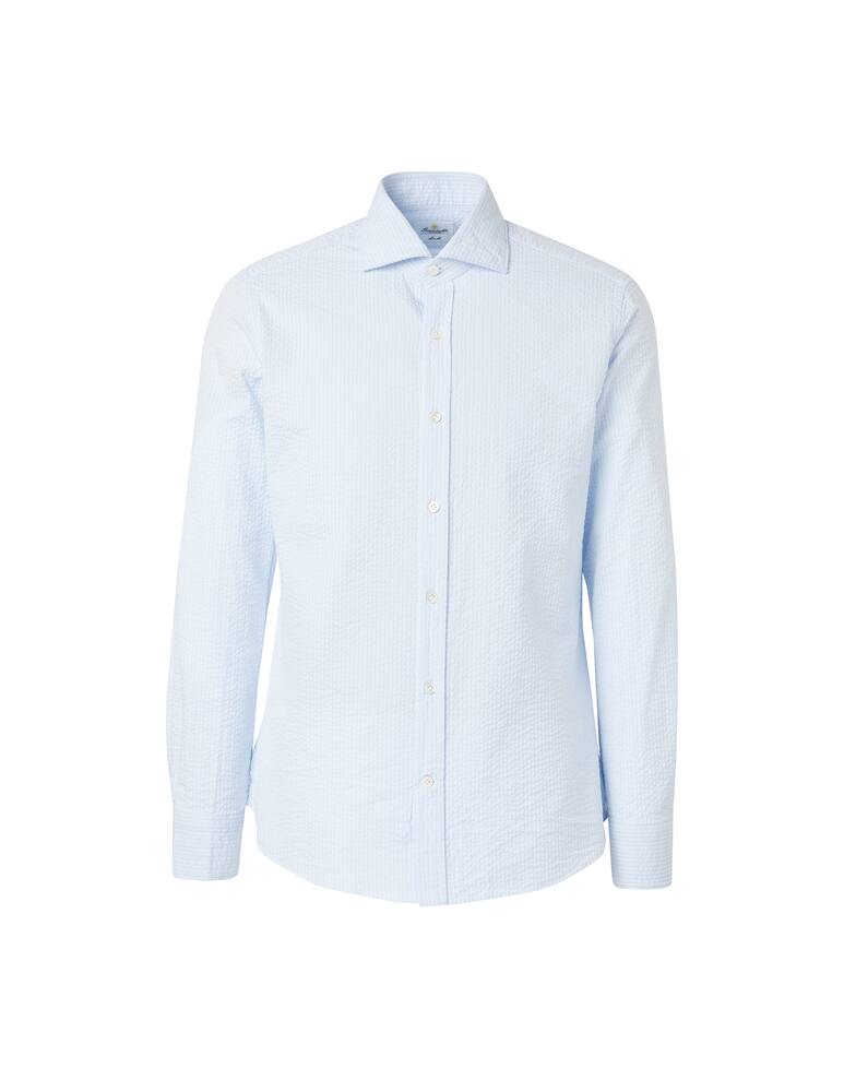 rinascente Giannetto Portofino Camicia manica lunga seersucker lavata - azzurro