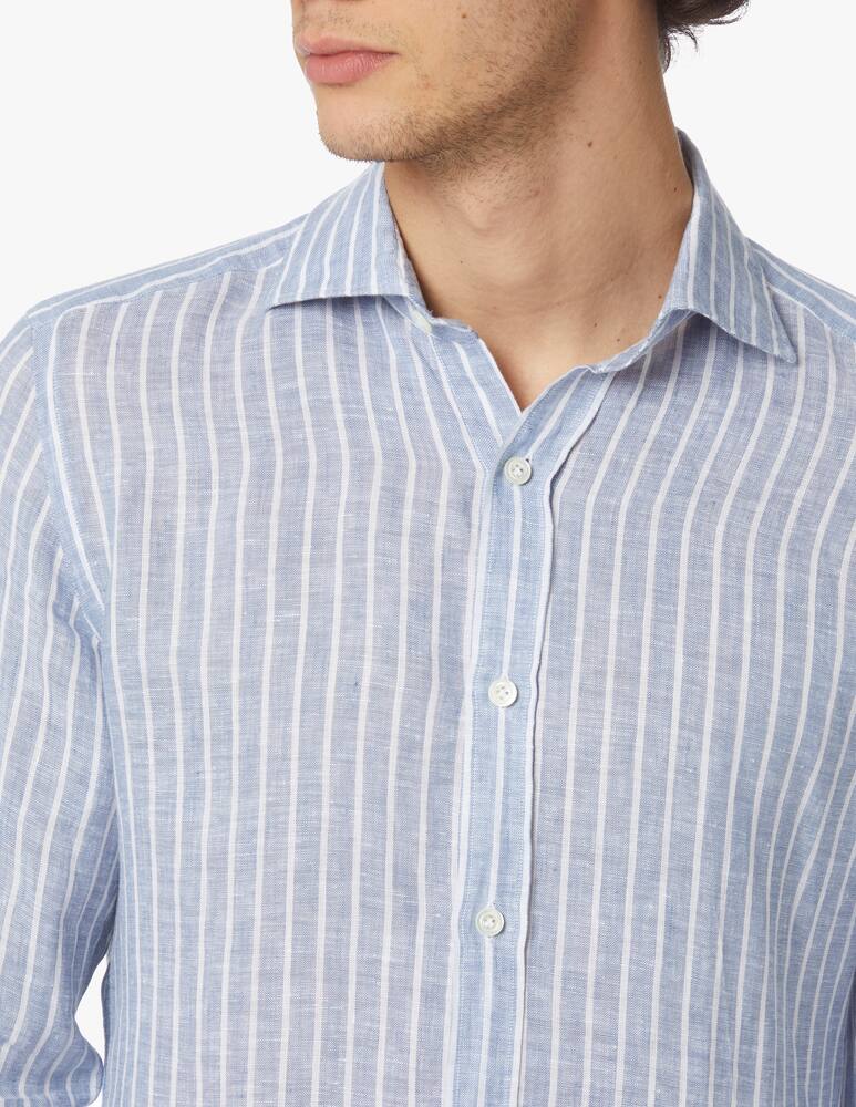 rinascente Giannetto Portofino Large stripes linen long sleeve shirt - multi