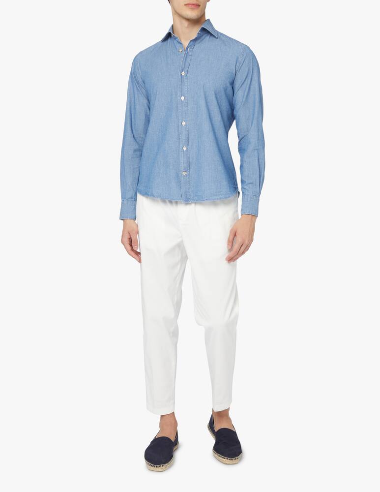 rinascente Giannetto Portofino Camicia manica lunga denim scolorito - blu