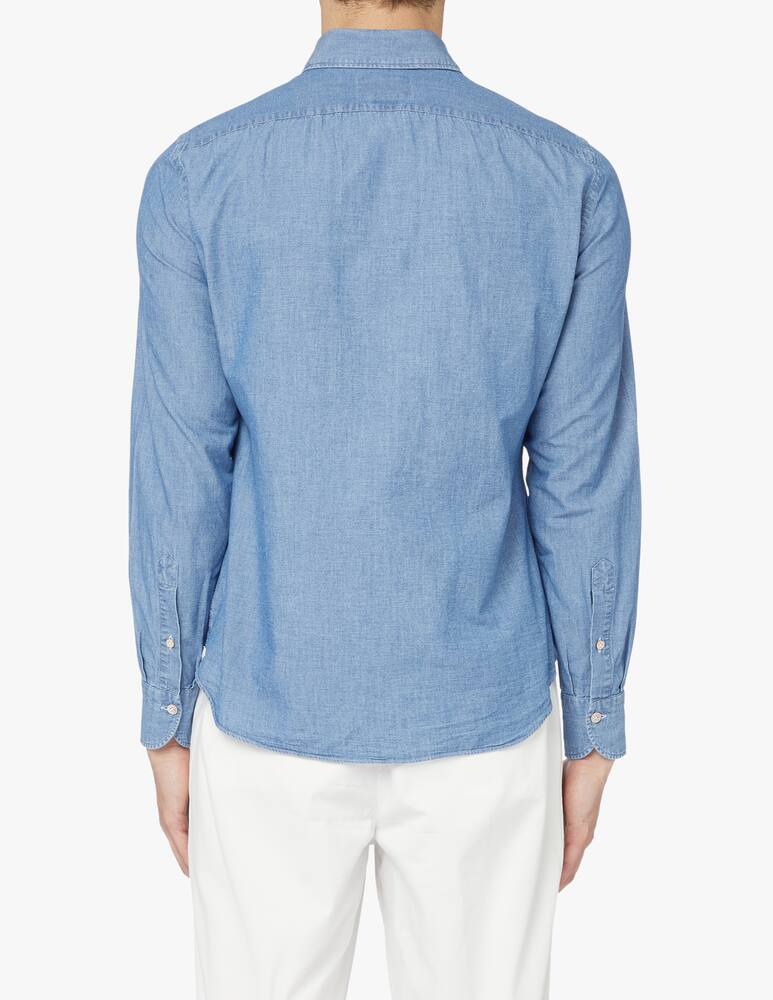 rinascente Giannetto Portofino Camicia manica lunga denim scolorito - blu