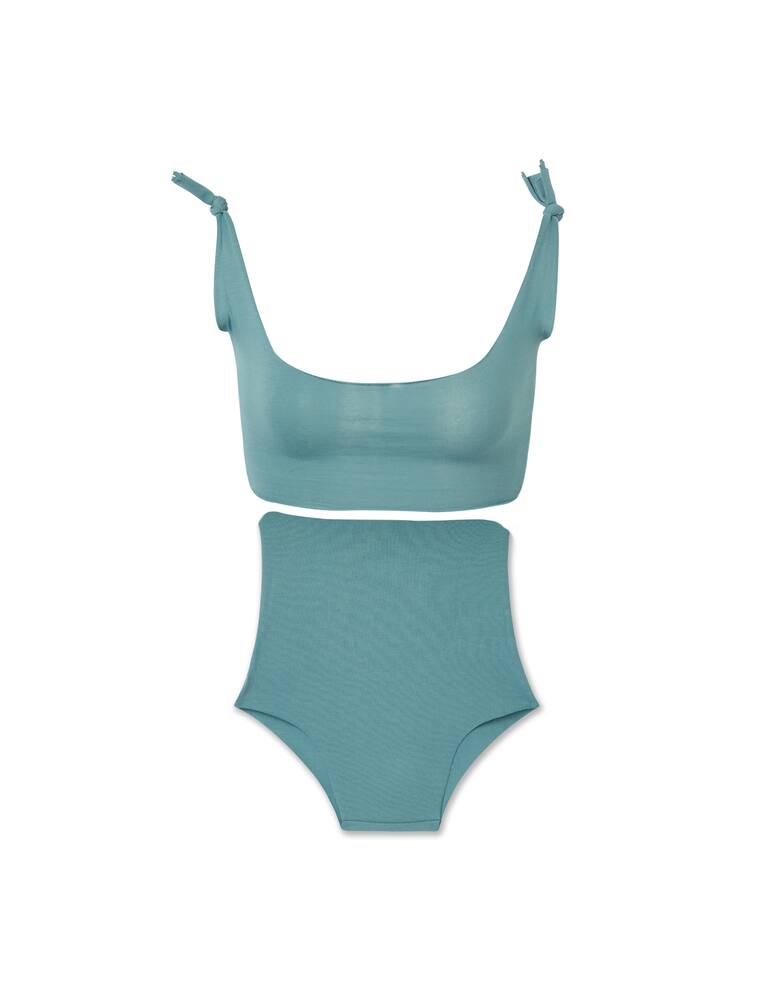 rinascente Isole e vulcani Bikini a vita alta con applicazione - petrolio