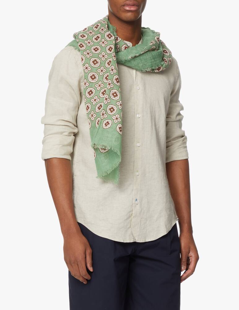 rinascente Altea Tie drawing cotton linen 70x180 scarf - multi