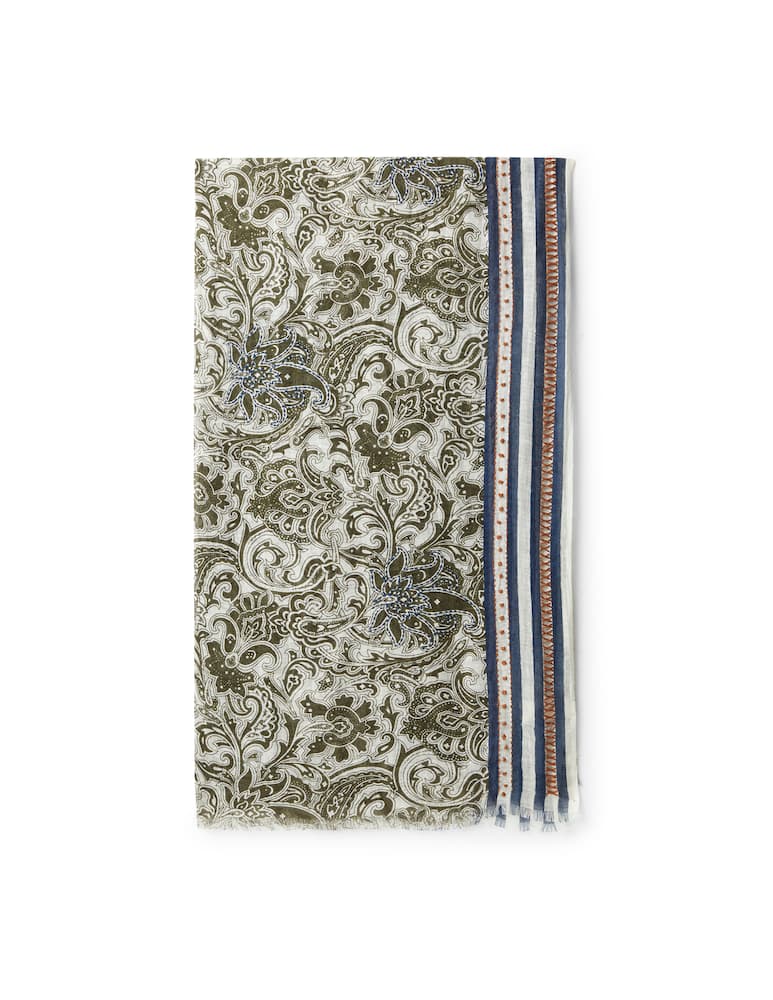 Altea Drawing 70x180 linen cotton scarf - multi - picture 1 Altea Drawing 70x180 linen cotton scarf - multi - picture 1