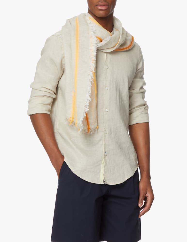 rinascente Altea Sciarpa lino cotone 90x180 riga - giallo