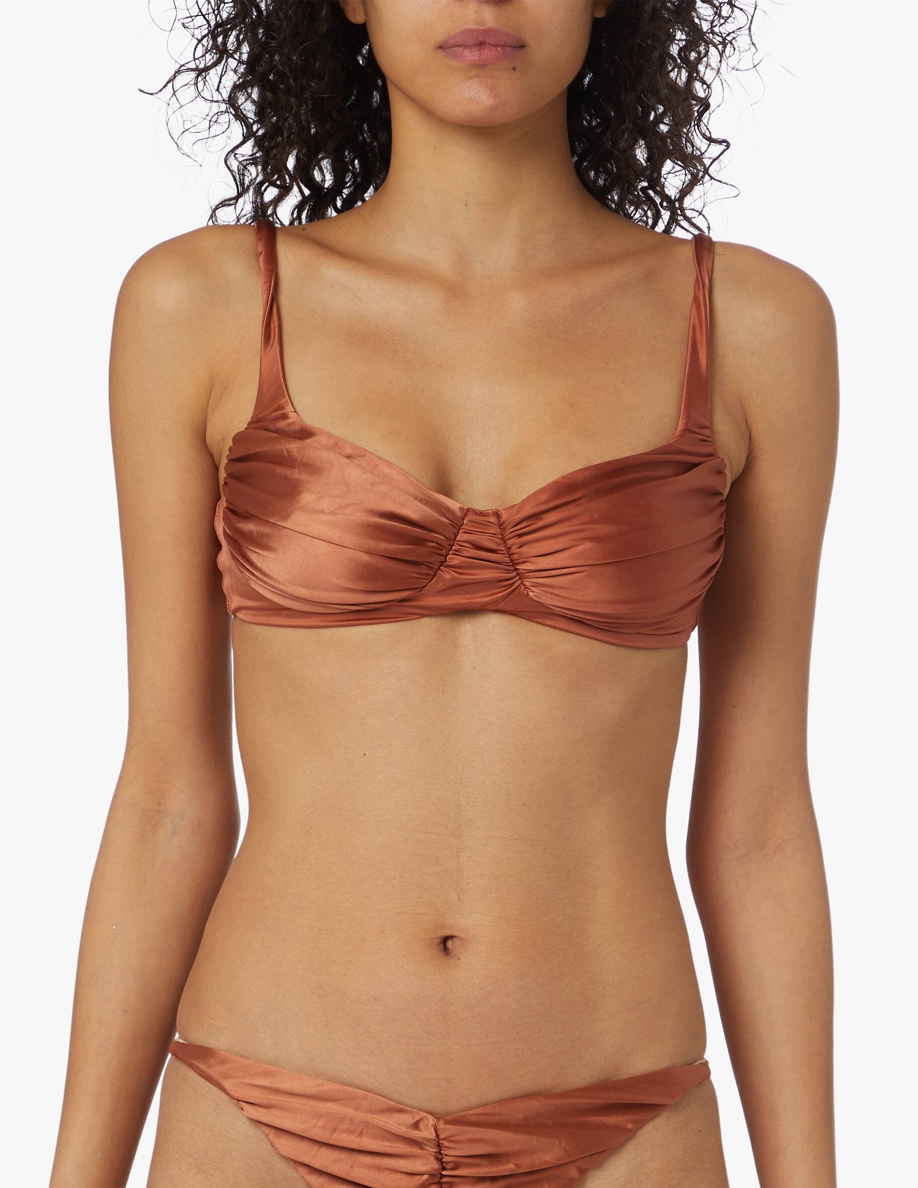 Shop Isa Boulder Heidi Top bikini - brown on Rinascente