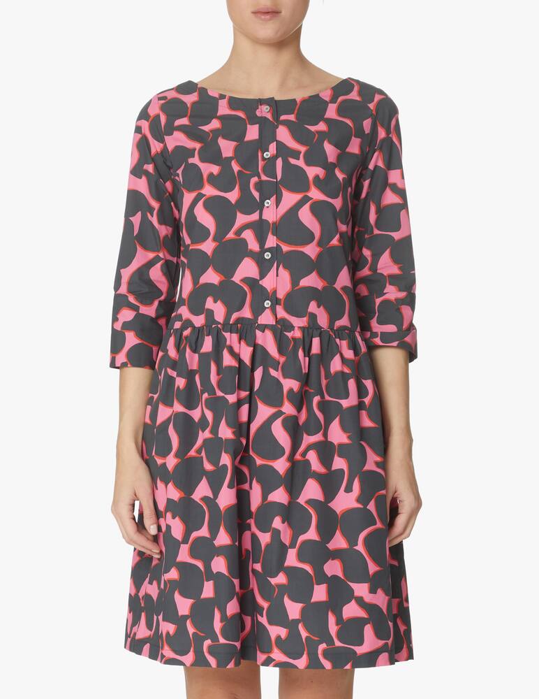 Rosso35 Cotton midi dress - fuchsia - picture 2 Rosso35 Cotton midi dress - fuchsia - picture 2