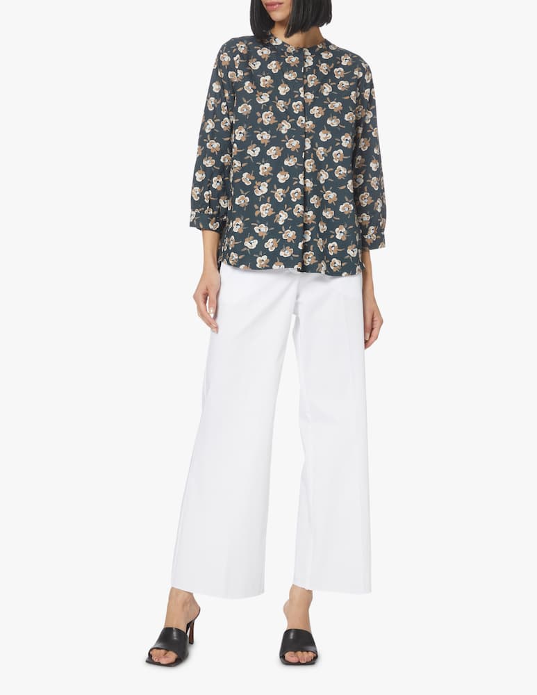 Rosso35 Blusa in cotone con stampa floreale - verde - immagine 2