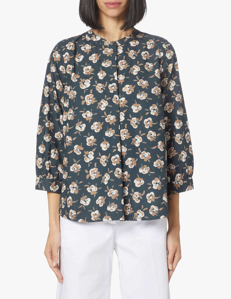 Rosso35 Blusa in cotone con stampa floreale - verde - immagine 1