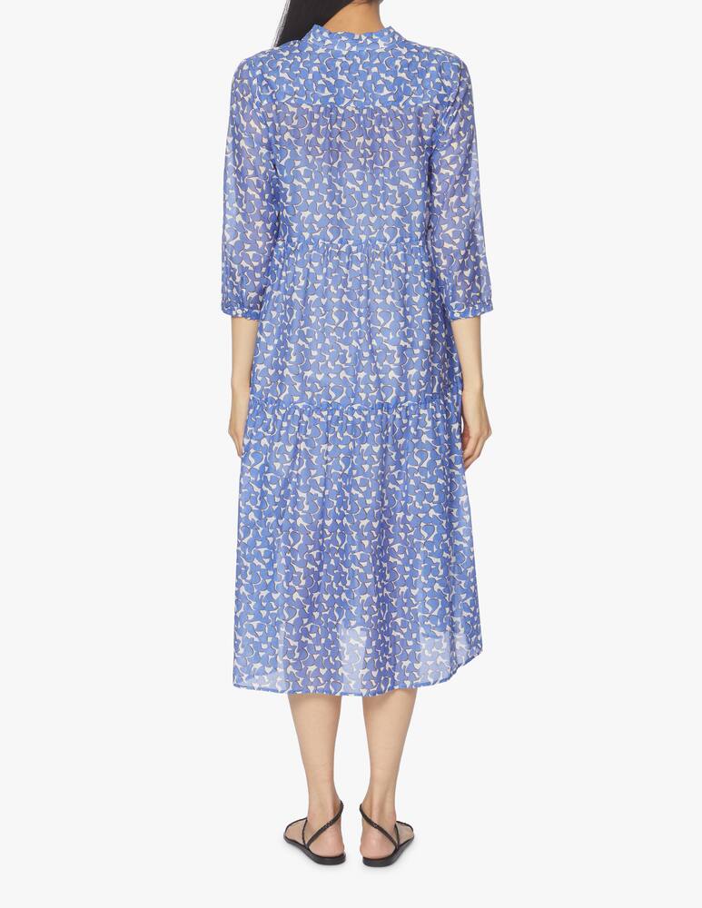 rinascente Rosso35 Vestito midi stampato con balze - azzurro