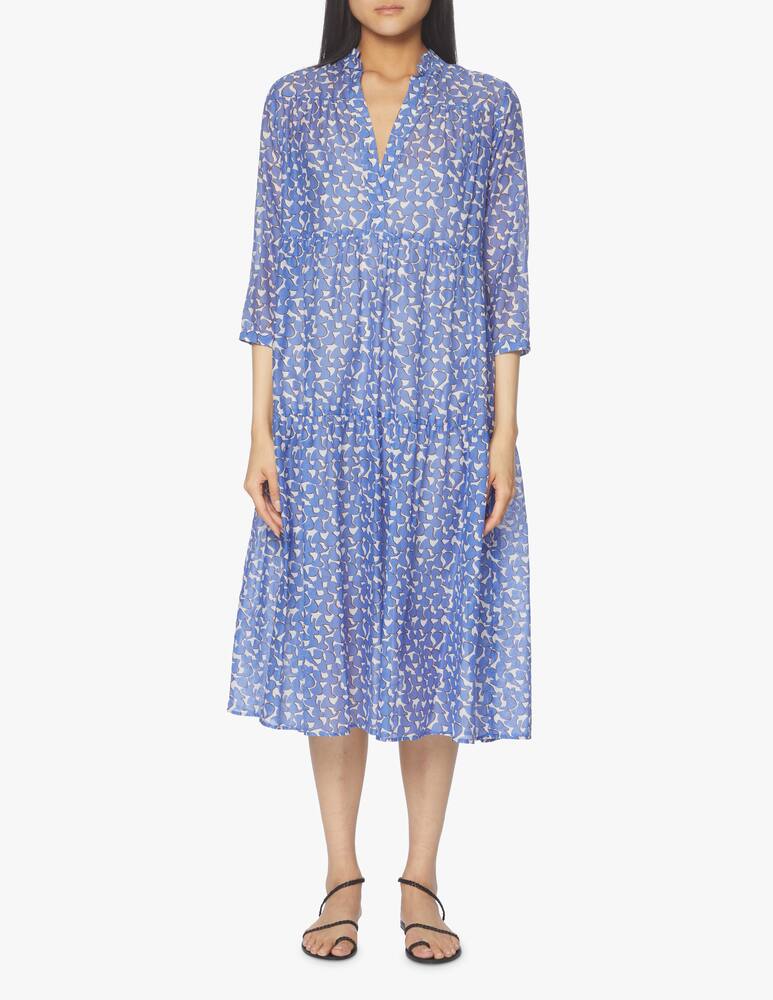 rinascente Rosso35 Vestito midi stampato con balze - azzurro