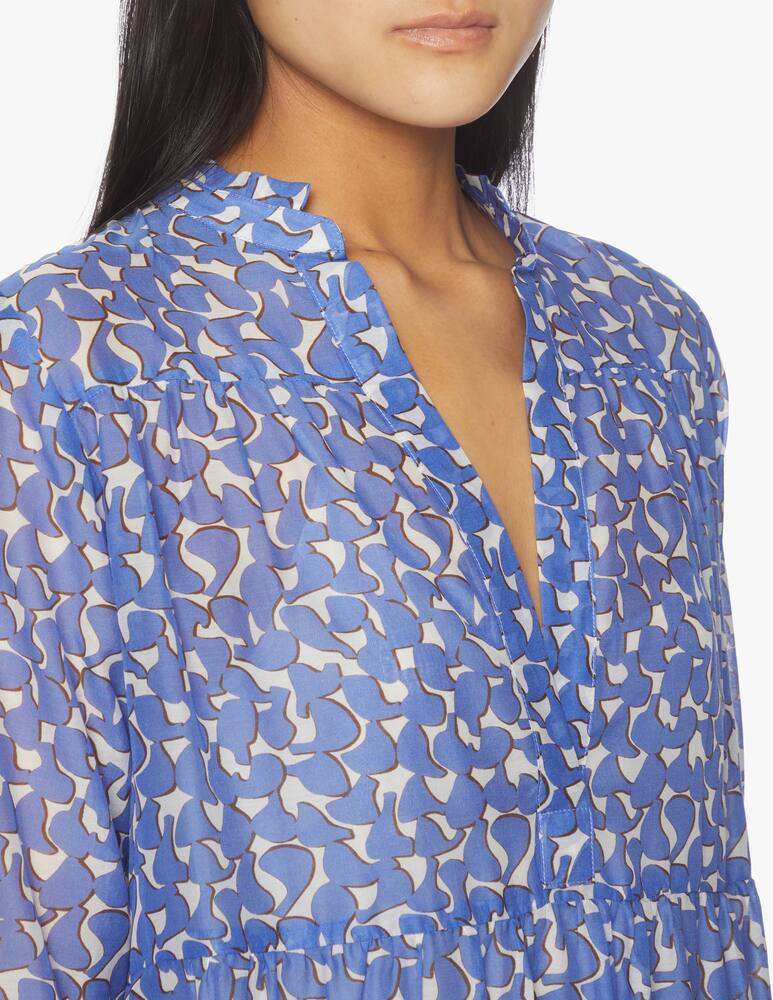 rinascente Rosso35 Vestito midi stampato con balze - azzurro