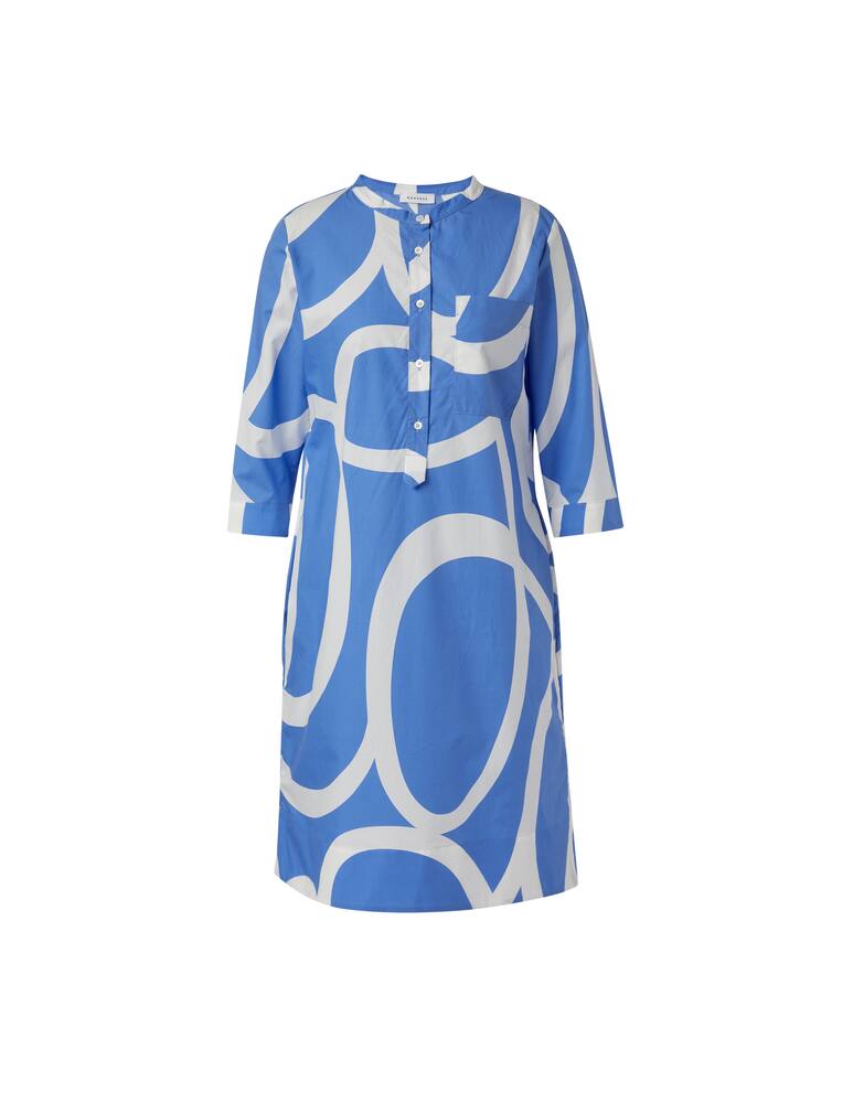 rinascente Rosso35 Tunica collo alla coreana con stampa nastri - azzurro