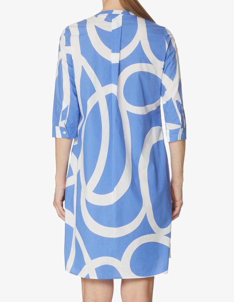 rinascente Rosso35 Tunica collo alla coreana con stampa nastri - azzurro