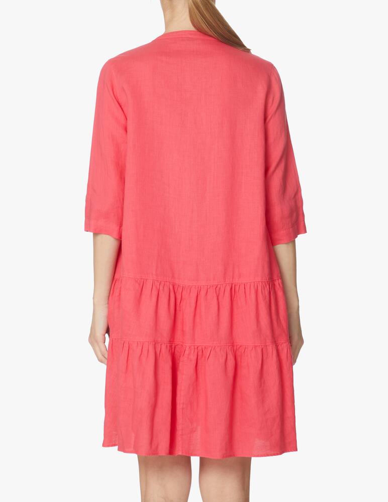 rinascente Rosso35 Vestito balze in lino - rosa