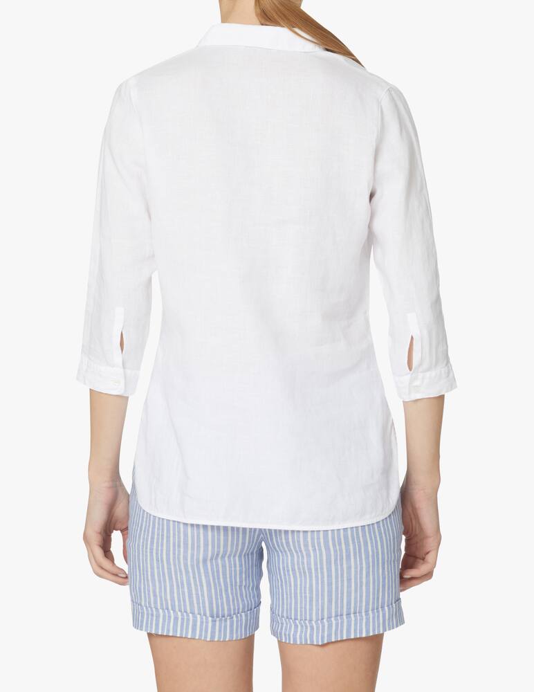 rinascente Rosso35 Linen v neck shirt - white