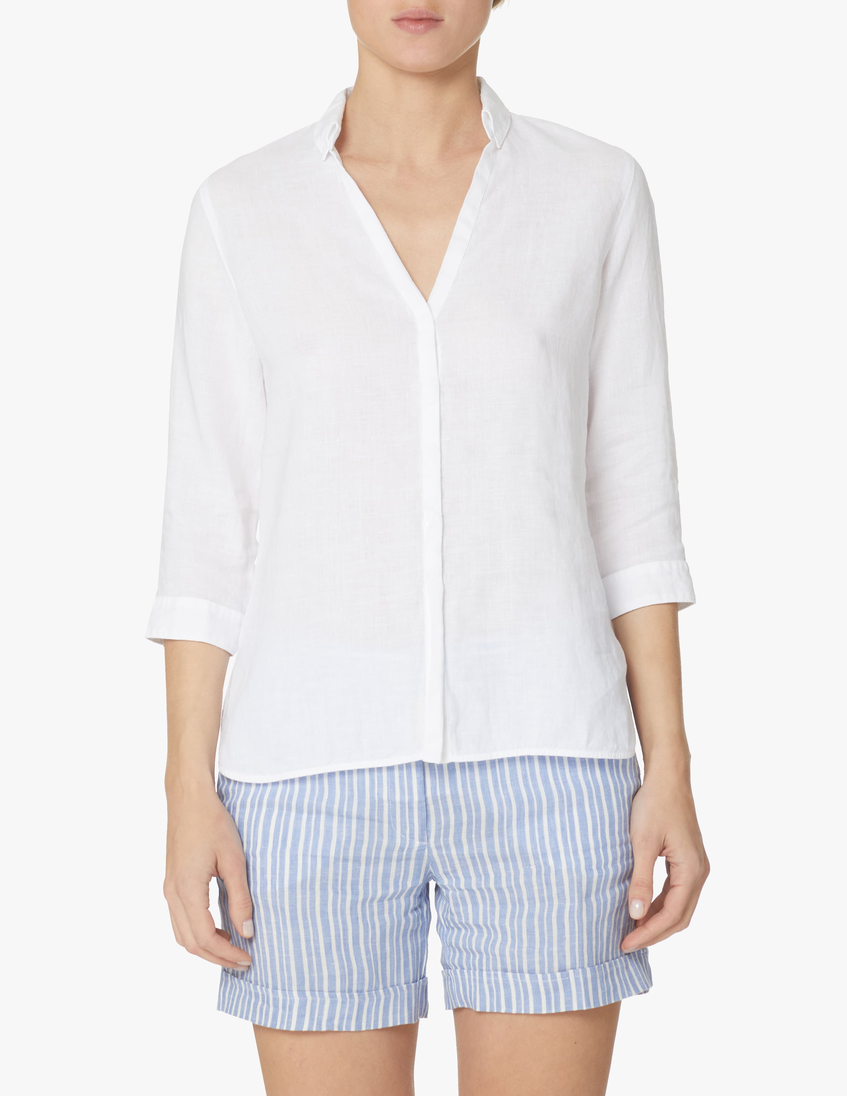 Camicetta senza maniche in lino. Top in lino. Camicia da donna. Top in lino basic disponibile in 38 colori. - Italia