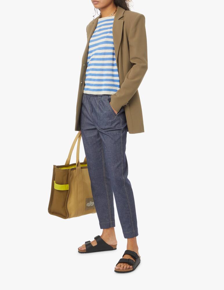 rinascente Rosso35 Linen and cotton blend striped knit sweater - blue