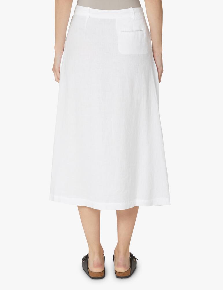 rinascente Rosso35 Maxi linen skirt with front buttons - white