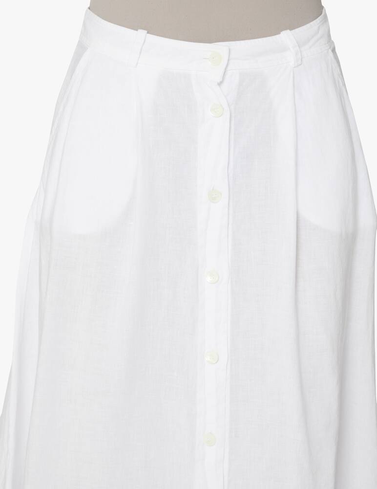 rinascente Rosso35 Maxi linen skirt with front buttons - white