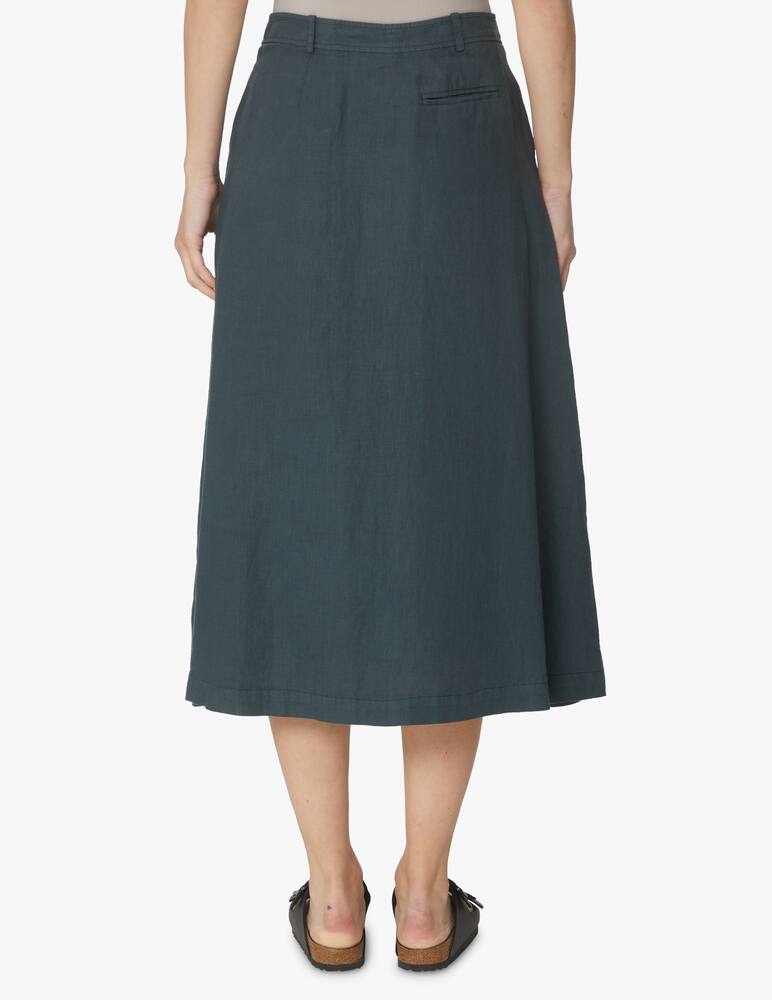 rinascente Rosso35 Maxi linen skirt with front buttons - teal