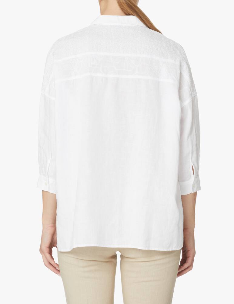 rinascente Rosso35 Shirt with flower embroidery - white