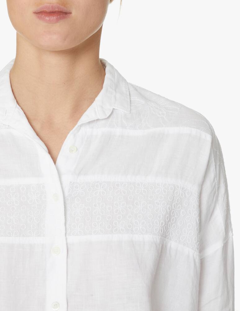 rinascente Rosso35 Shirt with flower embroidery - white