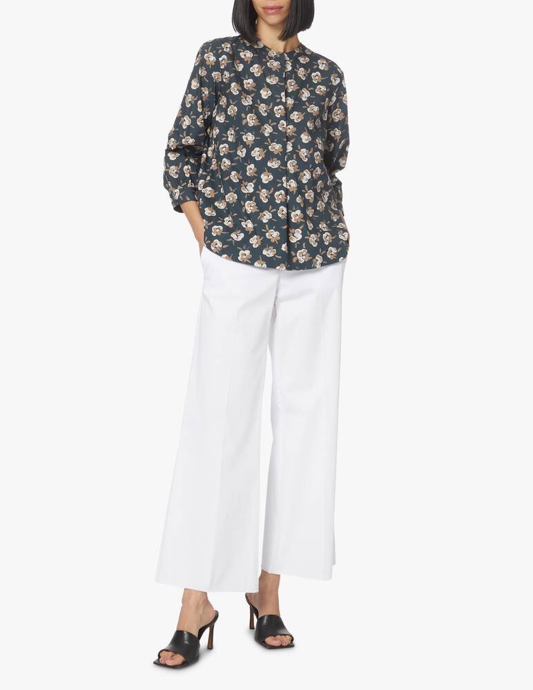 Rosso35 Cotton gabardine flare trousers - white - picture 1 Rosso35 Cotton gabardine flare trousers - white - picture 1