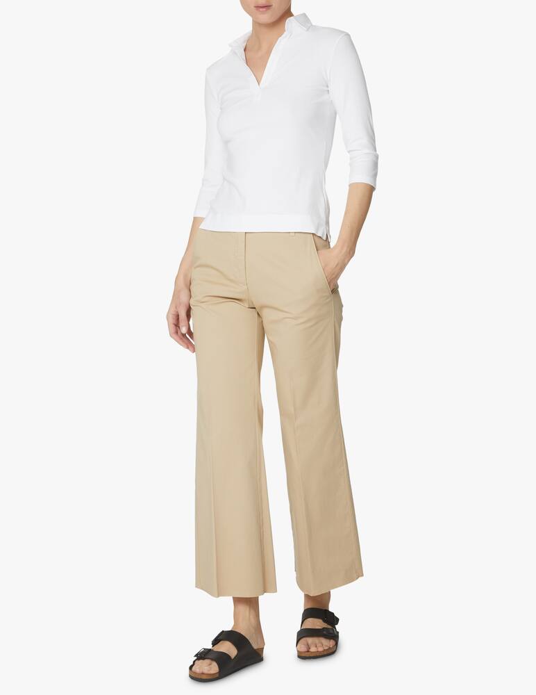 rinascente Rosso35 Wide-leg frayed cotton trousers - white