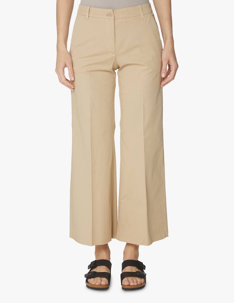 rinascente Rosso35 Wide-leg frayed cotton trousers - white