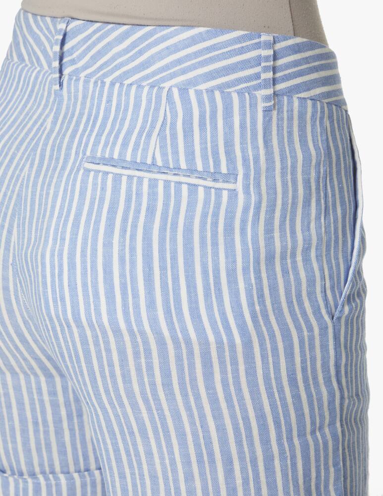 rinascente Rosso35 Striped linen short - light blue